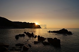 島,旅行,日出