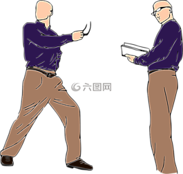 男子,人,讀卡器