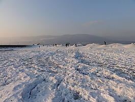 湖,冬天,雪