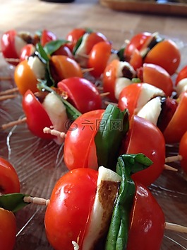 番茄,食品,羅勒