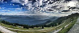高山,天空,全景