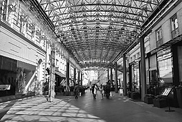 通道,城市,單色