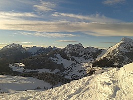 雪,山,晚上