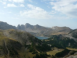 allos 湖,山,徒步旅行