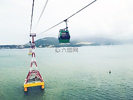 灯塔,大海,缆车