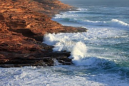 海岸,波,噴霧