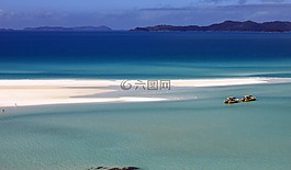 海洋,沙,船