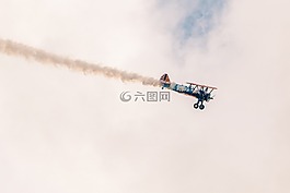 波音的斯蒂爾曼pt-13d,雙層,飛機