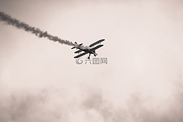 波音的斯蒂爾曼pt-13d,雙層,飛機