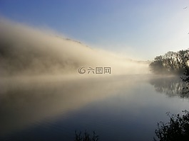 霧,景觀,水