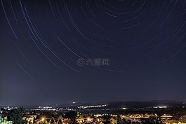 夜,星星,長(zhǎng)時(shí)間曝光
