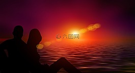 戀人,剪影,對