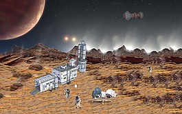 太空旅行,幻想,空间站