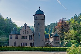 城堡,mespelbrunn,巴伐利亚