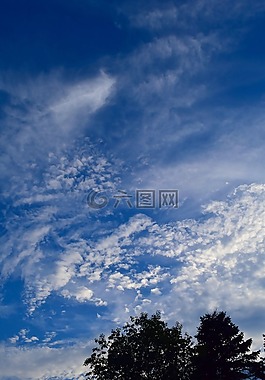 天空,藍色,云