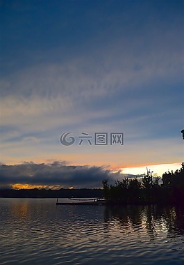 日落,云,天空