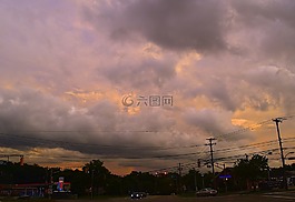 风雨如磐的天空,日落,云