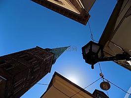 天空,藍(lán)色,塔