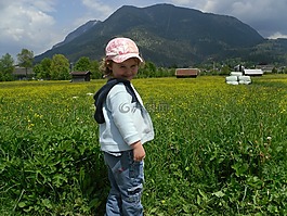 女孩,山,高山