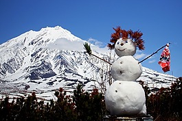雪人,火山,雪
