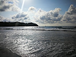 海灘,沖浪,是