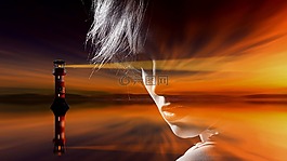 日落,自然,黃昏