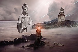 幻想,景觀,奇幻景觀