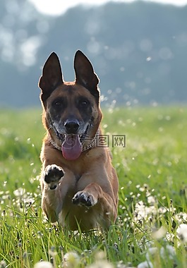 瑪利諾犬,比利時(shí)牧羊犬,蒲公英草甸