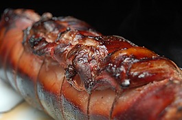 繩的肉,烤架,食品