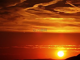 日落,太陽,天空
