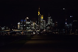 法蘭克福,夜,城市