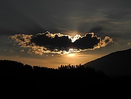天空,晚上,云