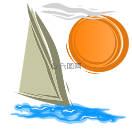帆船,夏天,海