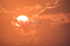 日出,云,朦朧