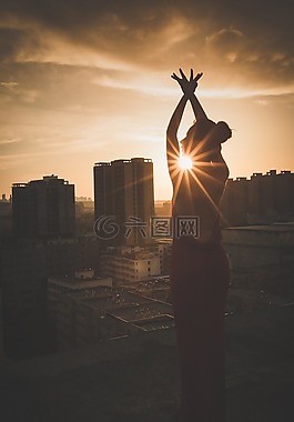魅影,夕陽,少女