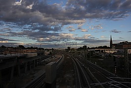鐵路,火車,日落