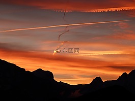 天空,早上,云