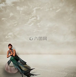美人魚,女子,幻想