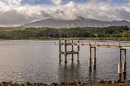 湖,碼頭,美