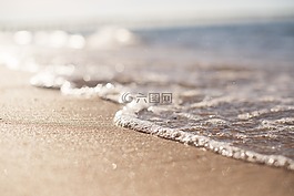沙,海灘,波