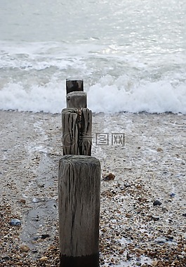 海灘,鵝卵石,海邊