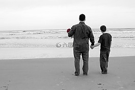海灘,海洋,家庭