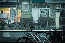 柏林,雨,自行車