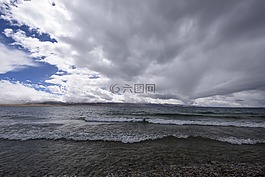 咸水湖,云,湖