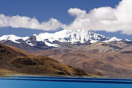 雪,山,藍(lán)色