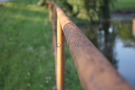 欄桿,老,水