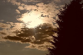 西,太陽,云