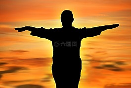 女子,剪影,平衡