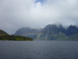自然,朦朧,山