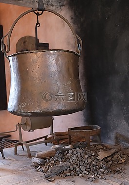 廚師,烹飪區(qū),壁爐